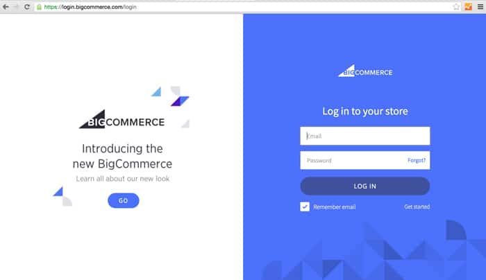Picture of Updated Bigcommerce Login Screen