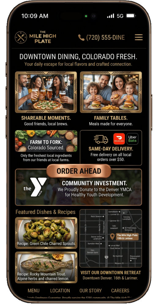 Image of Web Design for Denver Downtown Restaurant