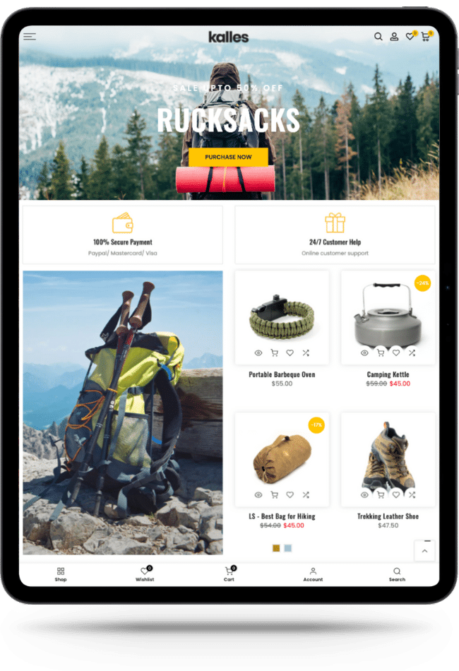 iPad-2025 Responsive eCommerce Development - Kalles
