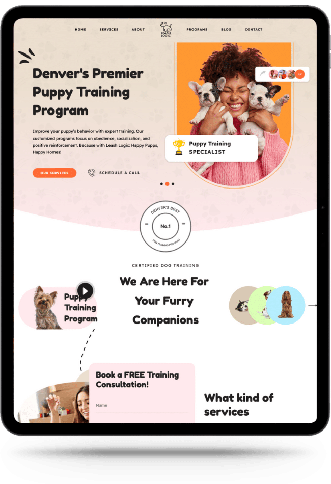 iPad Responsive Denver Web Design - Leash Logic Dog Training