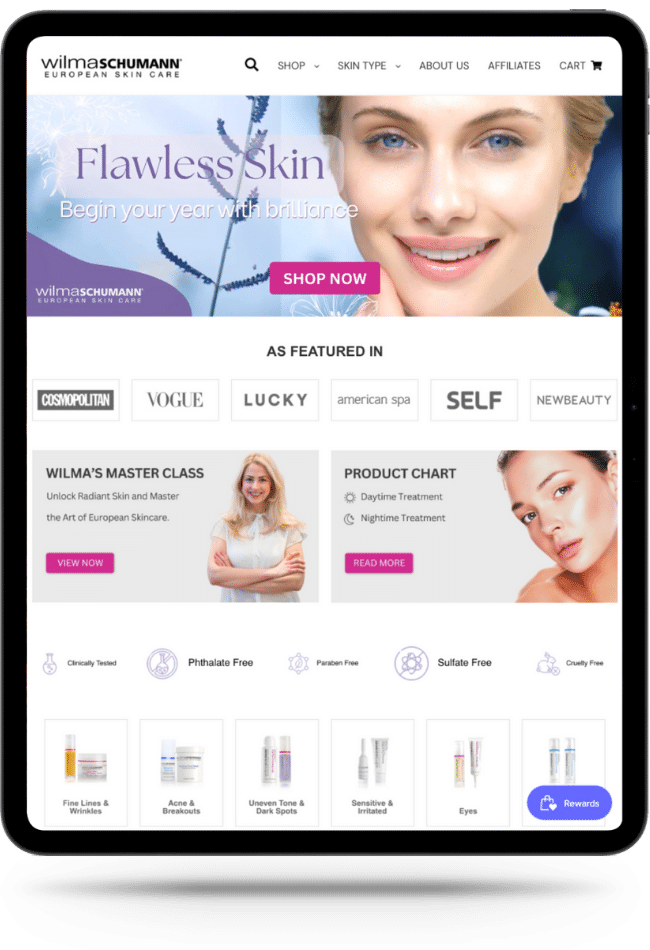 iPad-2025 Responsive eCommerce Development - Wilma Schumann